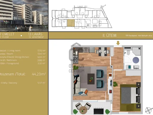 Eladó lakás Budapest XIX. kerület 44 nm