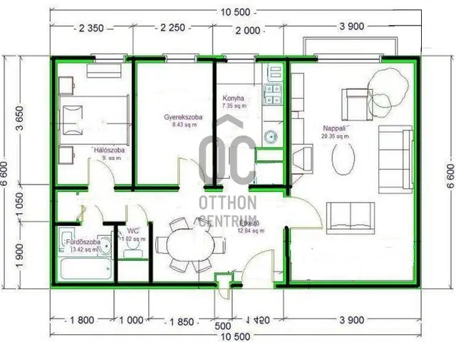 Kiadó lakás Budapest III. kerület, Békásmegyer 57 nm