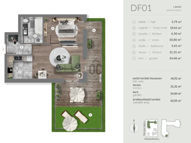 Eladó lakás Budapest III. kerület, Békásmegyer 45 nm