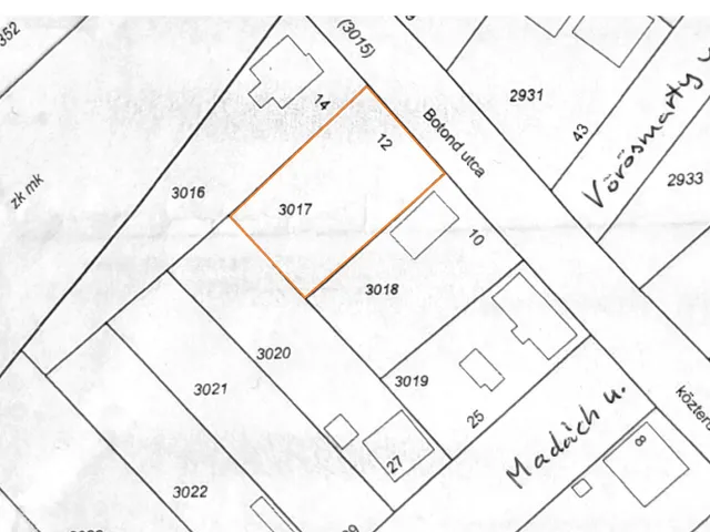 Eladó telek Pilis, Botond utca 12 607 nm