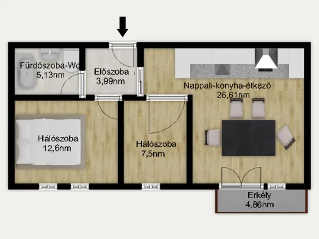 Eladó lakás Komárom 56 nm