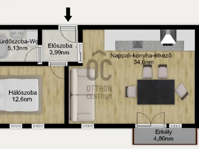 Eladó lakás Komárom 56 nm