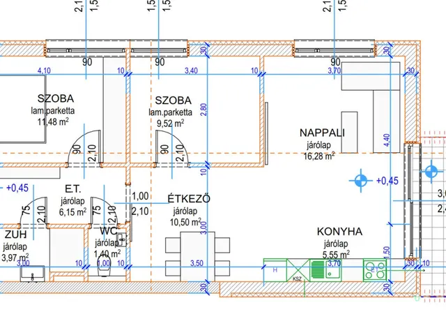 Eladó lakás Debrecen, Hatvan utcai kert 64 nm