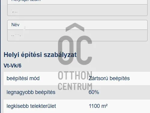 Eladó telek Debrecen, Belváros 535 nm