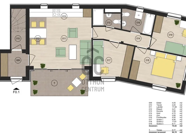 Eladó lakás Debrecen, Hatvan utcai kert 74 nm