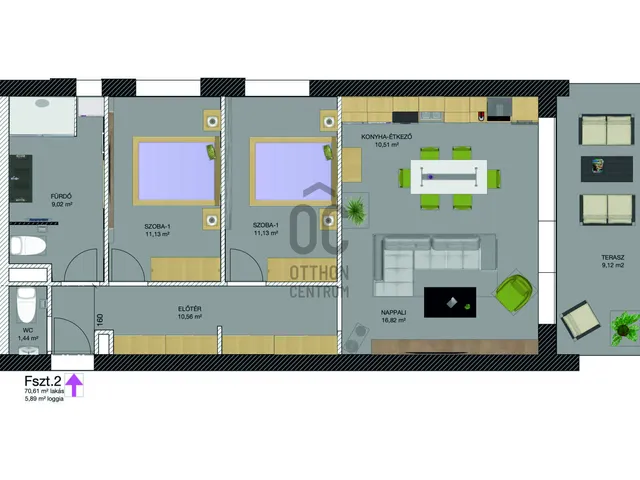 Eladó lakás Debrecen, Nyulas 70 nm