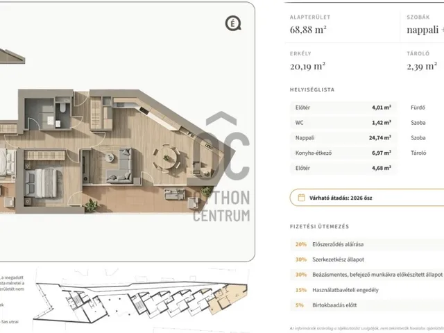 Eladó lakás Debrecen, Belváros 69 nm