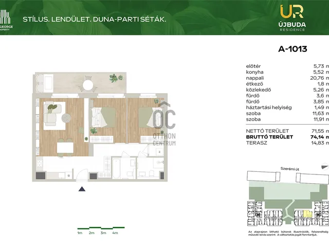 Eladó lakás Budapest XI. kerület, Kelenföld, Barázda utca 72 nm