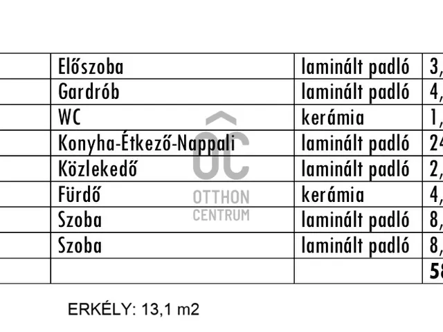 Eladó lakás Érd 58 nm