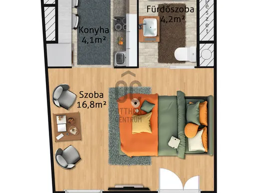 Kiadó lakás Budapest VI. kerület 27 nm