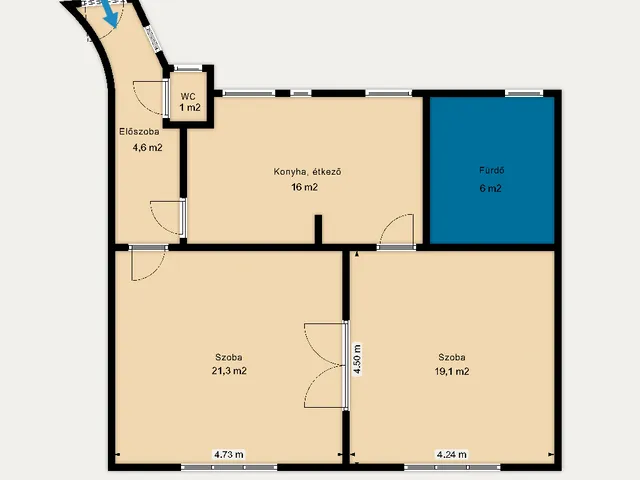 Eladó lakás Budapest V. kerület, Belváros 68 nm