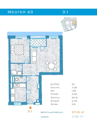 Eladó lakás Budapest IX. kerület, Rehabilitációs terület IX. ker. 51 nm