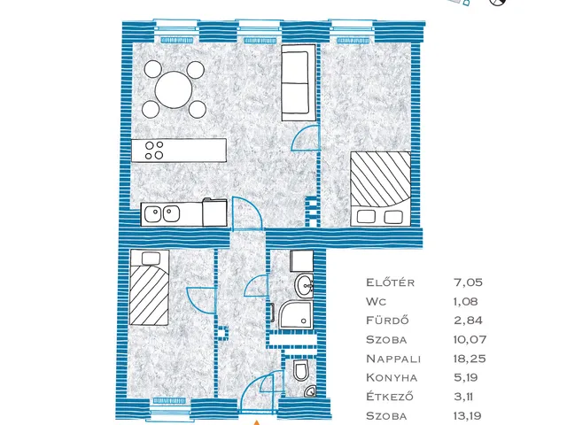 Eladó lakás Budapest IX. kerület, Rehabilitációs terület IX. ker. 60 nm