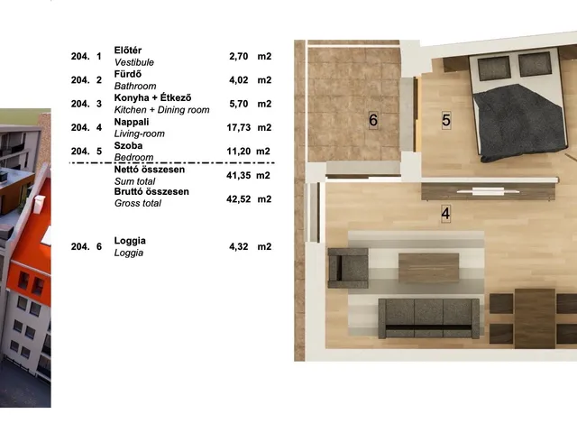 Eladó lakás Budapest VIII. kerület, Csarnoknegyed 41 nm