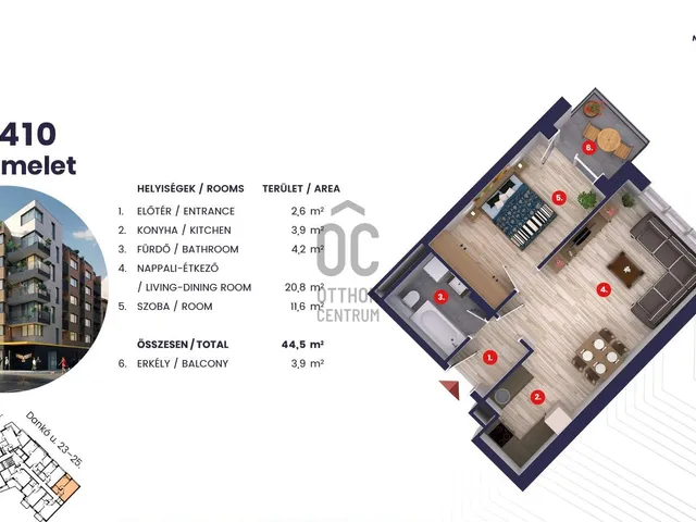 Eladó lakás Budapest VIII. kerület 44 nm