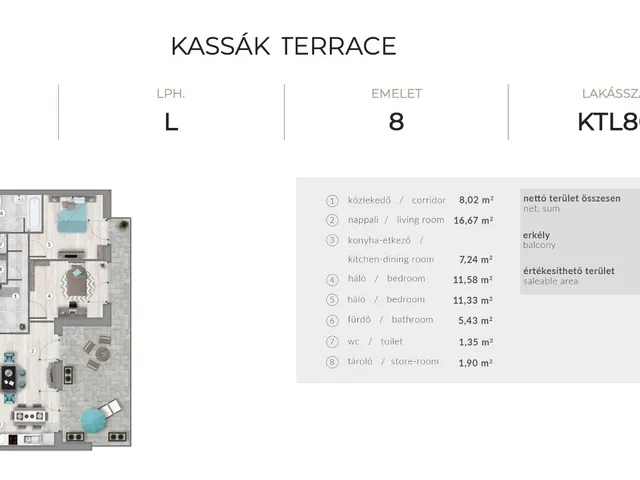 Eladó lakás Budapest XIII. kerület, Lőportárdűlő 63 nm