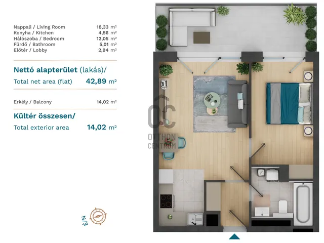 Eladó lakás Budapest XIII. kerület 42 nm