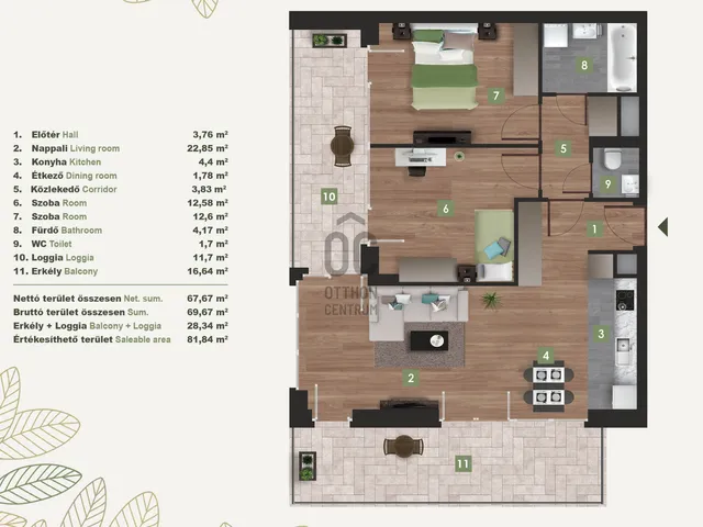 Eladó lakás Budapest XI. kerület, Kelenföld 67 nm