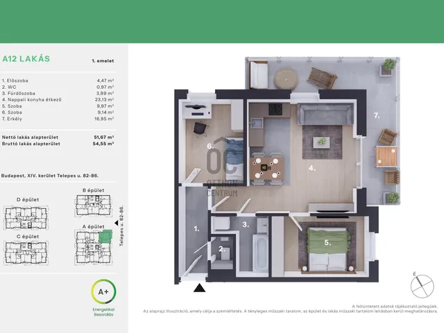 Eladó lakás Budapest XIV. kerület, Alsórákos 51 nm