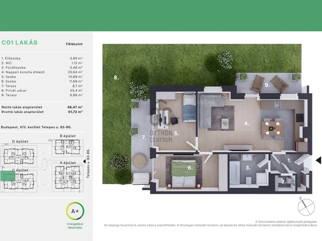 Eladó lakás Budapest XIV. kerület, Alsórákos 58 nm