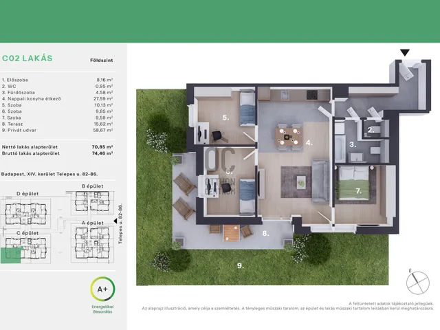 Eladó lakás Budapest XIV. kerület, Alsórákos 70 nm
