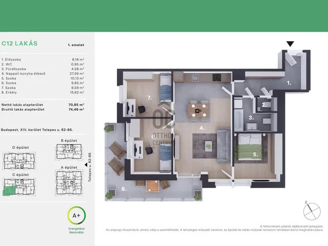 Eladó lakás Budapest XIV. kerület, Alsórákos 70 nm