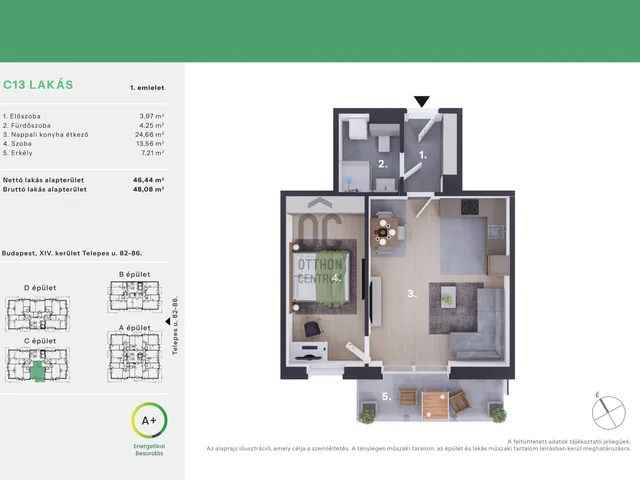 Eladó lakás Budapest XIV. kerület, Alsórákos 46 nm