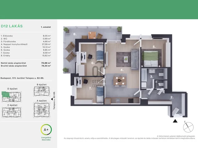 Eladó lakás Budapest XIV. kerület, Alsórákos 70 nm