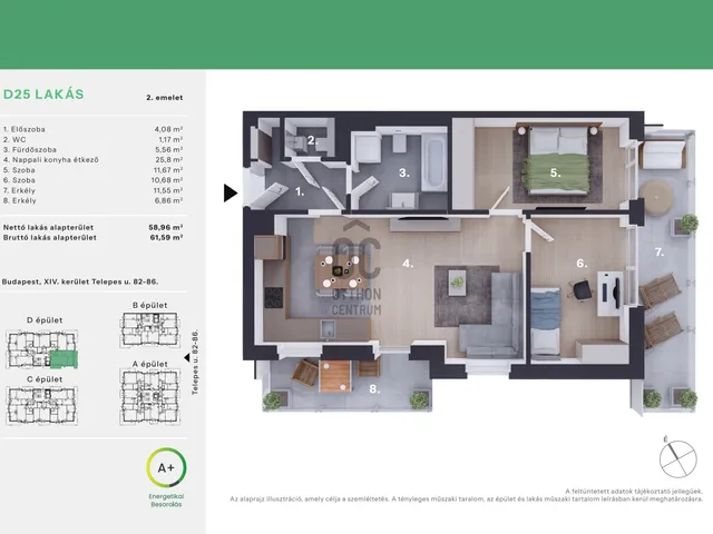 Eladó lakás Budapest XIV. kerület, Alsórákos 58 nm