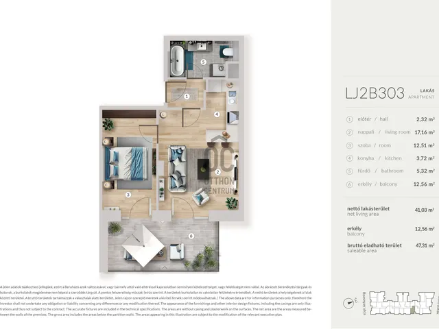 Eladó lakás Budapest XIII. kerület 41 nm