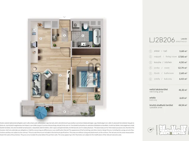 Eladó lakás Budapest XIII. kerület 44 nm