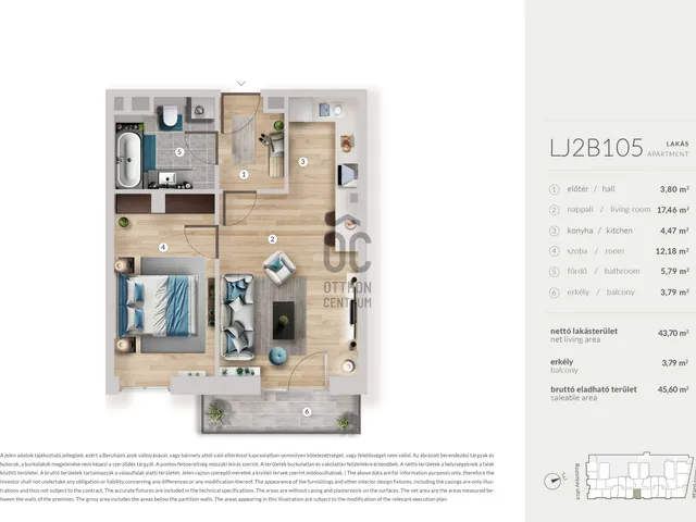 Eladó lakás Budapest XIII. kerület 43 nm