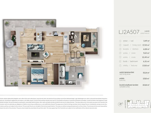 Eladó lakás Budapest XIII. kerület 55 nm