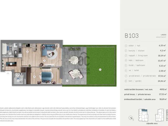 Eladó lakás Budapest XIII. kerület, Lőportárdűlő 49 nm