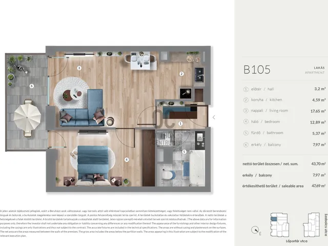 Eladó lakás Budapest XIII. kerület, Lőportárdűlő 43 nm