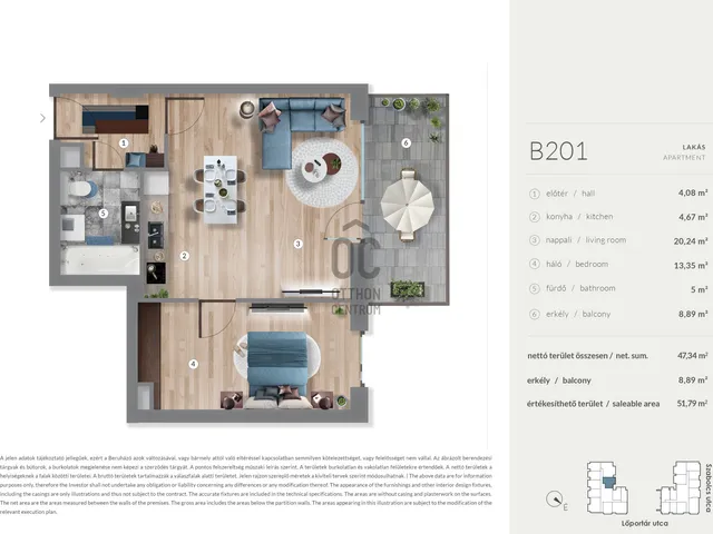 Eladó lakás Budapest XIII. kerület, Lőportárdűlő 47 nm