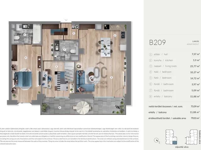 Eladó lakás Budapest XIII. kerület, Lőportárdűlő 73 nm
