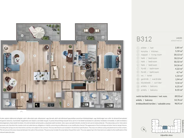 Eladó lakás Budapest XIII. kerület, Lőportárdűlő 89 nm
