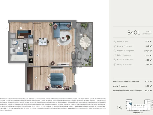 Eladó lakás Budapest XIII. kerület, Lőportárdűlő 47 nm