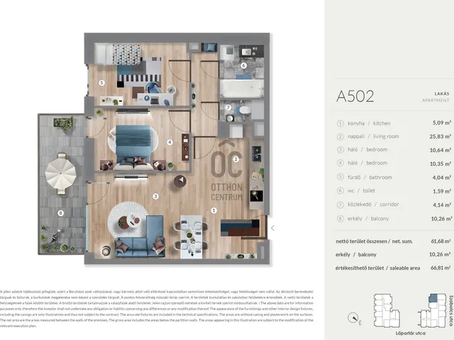 Eladó lakás Budapest XIII. kerület, Lőportárdűlő 61 nm