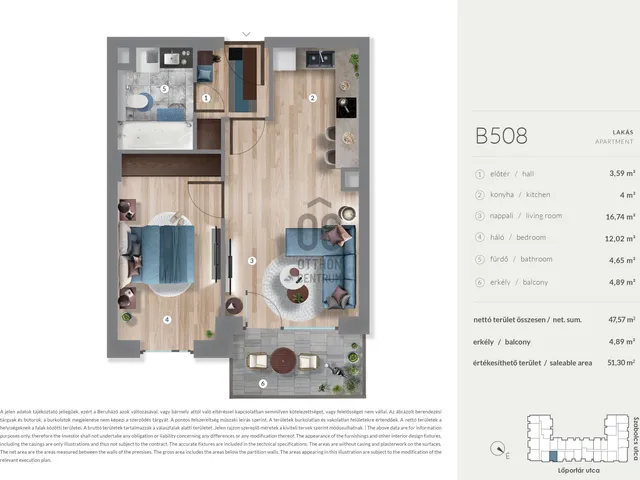 Eladó lakás Budapest XIII. kerület, Lőportárdűlő 45 nm