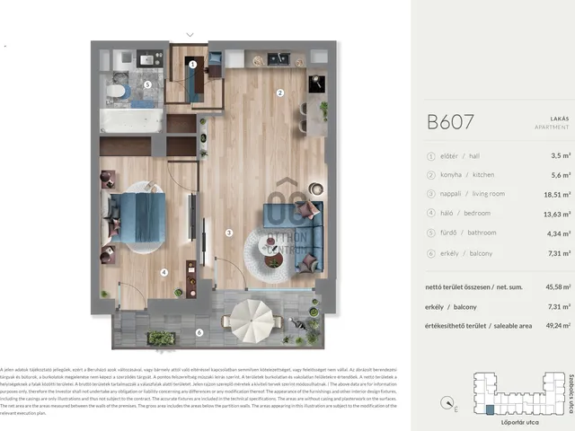 Eladó lakás Budapest XIII. kerület, Lőportárdűlő 45 nm