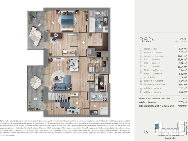 Eladó lakás Budapest XIII. kerület, Lőportárdűlő 90 nm