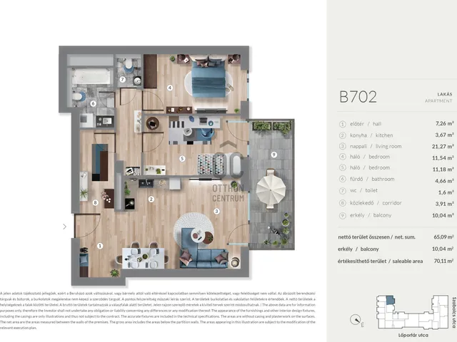 Eladó lakás Budapest XIII. kerület, Lőportárdűlő 65 nm