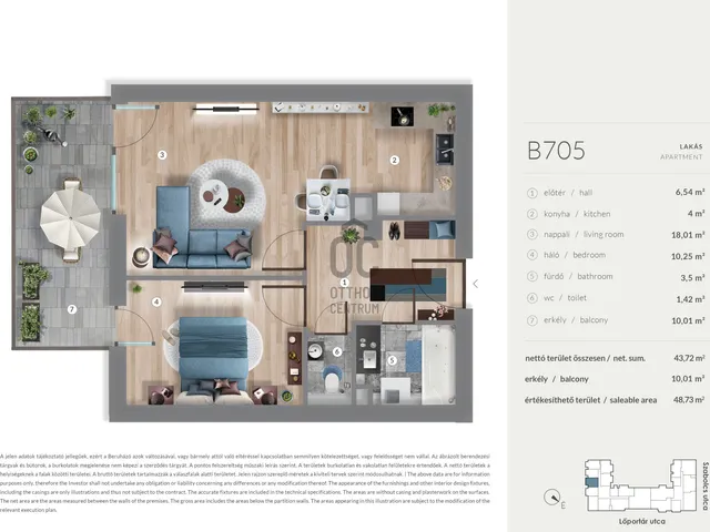 Eladó lakás Budapest XIII. kerület, Lőportárdűlő 43 nm