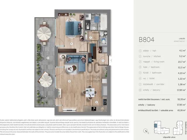 Eladó lakás Budapest XIII. kerület, Lőportárdűlő 52 nm