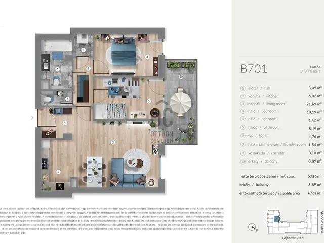 Eladó lakás Budapest XIII. kerület, Lőportárdűlő 63 nm
