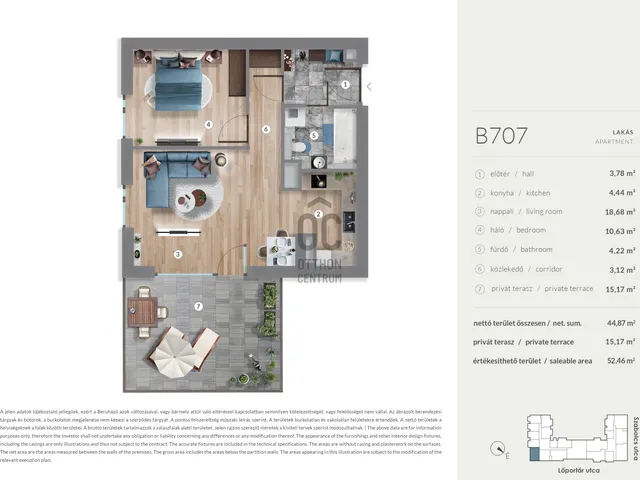 Eladó lakás Budapest XIII. kerület, Lőportárdűlő 44 nm