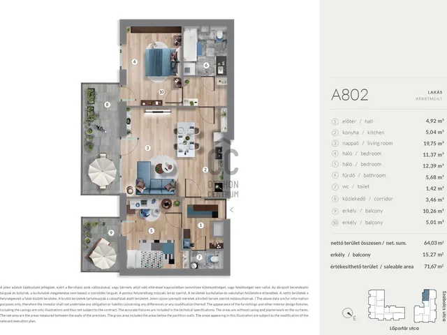 Eladó lakás Budapest XIII. kerület, Lőportárdűlő 64 nm