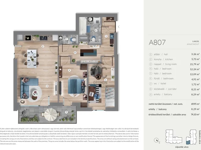 Eladó lakás Budapest XIII. kerület, Lőportárdűlő 69 nm